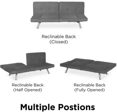 Contempo Split-Back Upholstered Futon with Multiple Reclining Positions