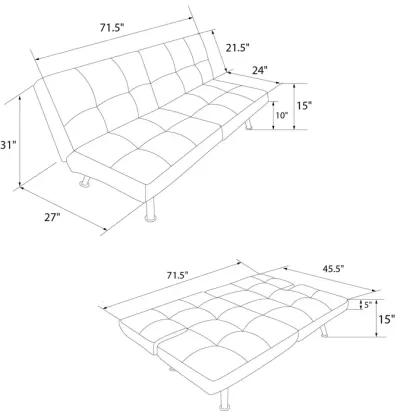 Contempo Split-Back Upholstered Futon with Multiple Reclining Positions