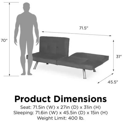 Contempo Split-Back Upholstered Futon with Multiple Reclining Positions