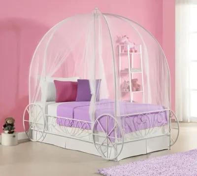 Metal Twin Carriage Bed Whimsical and Scrolled Design