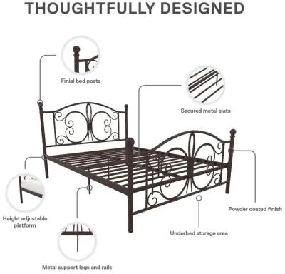 Ballard Victorian Metal Bed with Secured Metal Slats