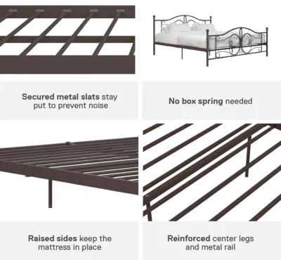 Ballard Victorian Metal Bed with Secured Metal Slats