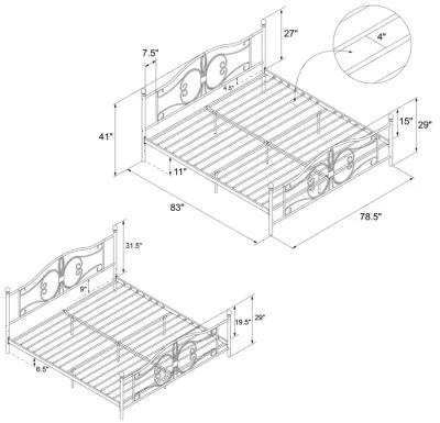 Ballard Victorian Metal Bed with Secured Metal Slats