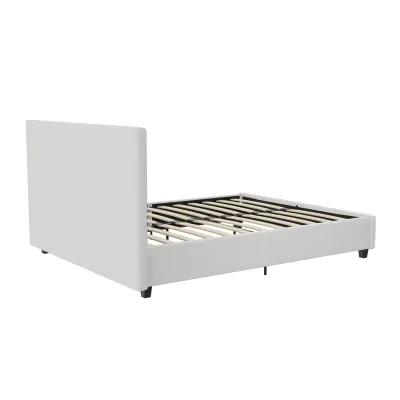 Dakota Upholstered Platform Bed With Diamond Button Tufted Heaboard