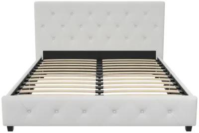 Dakota Upholstered Platform Bed With Diamond Button Tufted Heaboard