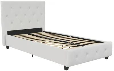 Dakota Upholstered Platform Bed With Diamond Button Tufted Heaboard