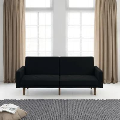 Paxson Futon with Solid Wood Legs and Diagonal Design