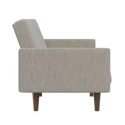 Paxson Futon with Solid Wood Legs and Diagonal Design