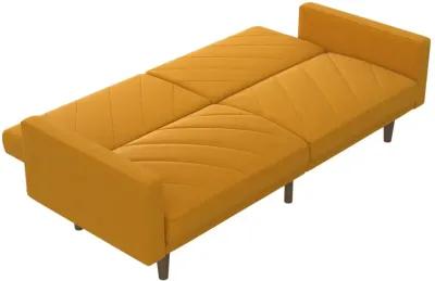 Paxson Futon with Solid Wood Legs and Diagonal Design