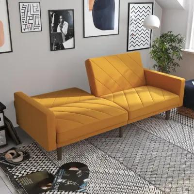 Paxson Futon with Solid Wood Legs and Diagonal Design