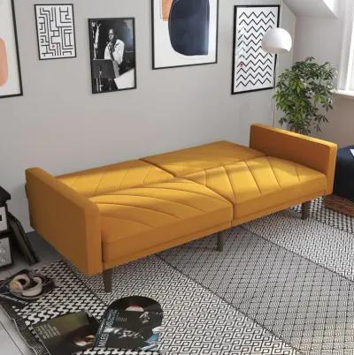 Paxson Futon with Solid Wood Legs and Diagonal Design