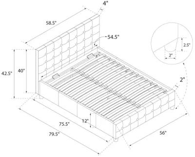 Cambridge Upholstered Bed with Gas Lift Storage Compartment