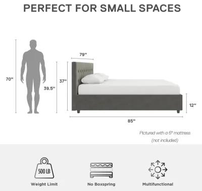 Cambridge Upholstered Bed with Gas Lift Storage Compartment