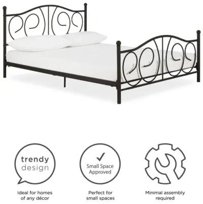 Victoria Metal Platform Bed with Headboard, Footboard and 2 Height Options