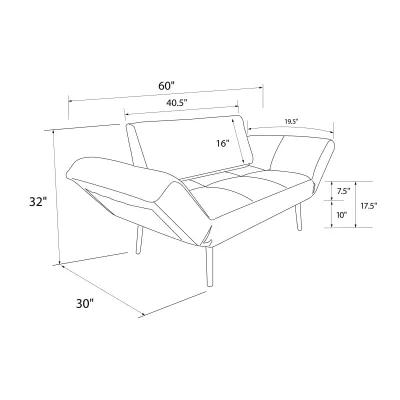 Euro Futon with Magazine Storage with Multiple Seating Positions