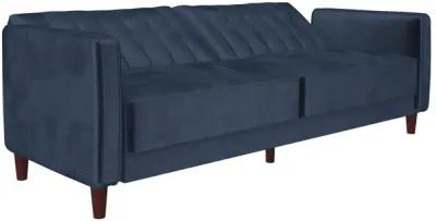 Pin Tufted Transitional Futon with Vertical Stitching and Button Tufting