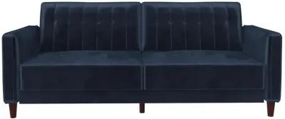 Pin Tufted Transitional Futon with Vertical Stitching and Button Tufting