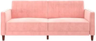 Pin Tufted Transitional Futon with Vertical Stitching and Button Tufting