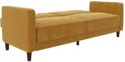 Pin Tufted Transitional Futon with Vertical Stitching and Button Tufting