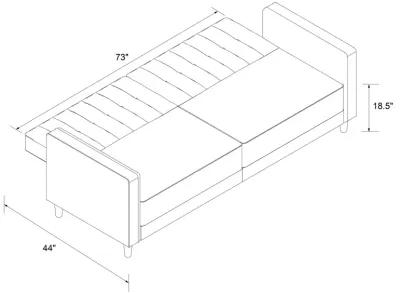 Pin Tufted Transitional Futon with Vertical Stitching and Button Tufting