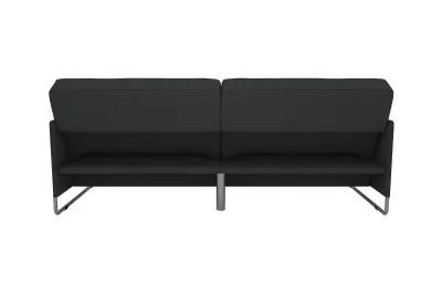 Pembroke Convertible Futon with Armrests and Metal Sleigh Legs