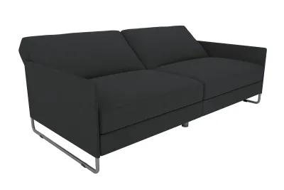 Pembroke Convertible Futon with Armrests and Metal Sleigh Legs