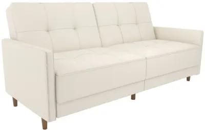 Andora Tufted Upholstered Coil Futon with Wooden Legs