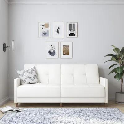 Andora Tufted Upholstered Coil Futon with Wooden Legs