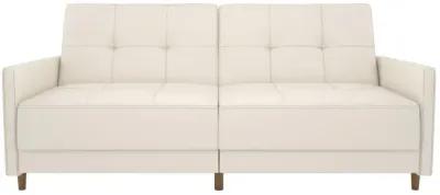 Andora Tufted Upholstered Coil Futon with Wooden Legs