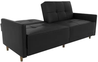 Andora Tufted Upholstered Coil Futon with Wooden Legs