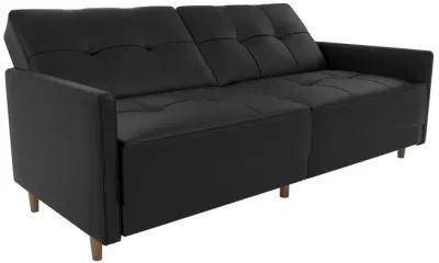 Andora Tufted Upholstered Coil Futon with Wooden Legs