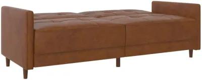 Andora Tufted Upholstered Coil Futon with Wooden Legs