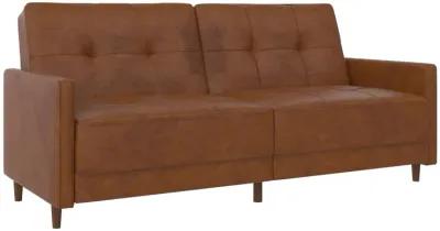 Andora Tufted Upholstered Coil Futon with Wooden Legs