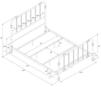 Jenny Lind Metal Bed with Twist Spindles