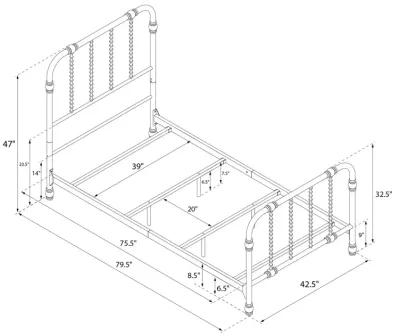 Jenny Lind Metal Bed with Twist Spindles