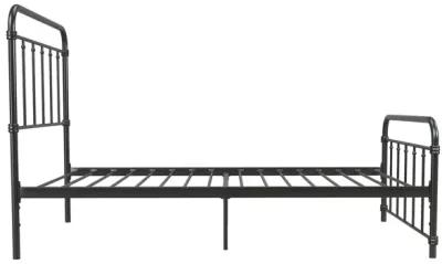 Wallace Spindle Metal Bed with Elegant Curves and Slats