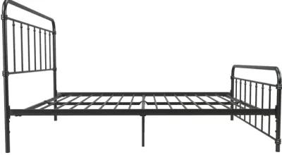 Wallace Spindle Metal Bed with Elegant Curves and Slats