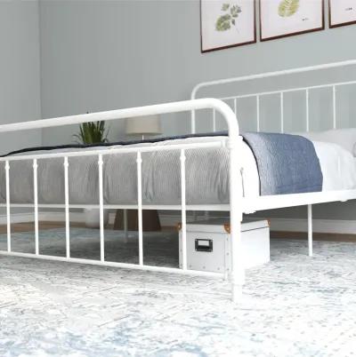 Wallace Spindle Metal Bed with Elegant Curves and Slats