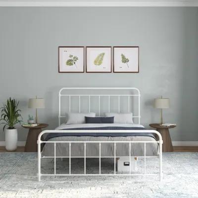 Wallace Spindle Metal Bed with Elegant Curves and Slats