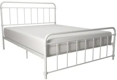 Wallace Spindle Metal Bed with Elegant Curves and Slats