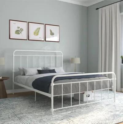 Wallace Spindle Metal Bed with Elegant Curves and Slats