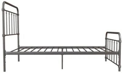 Wallace Spindle Metal Bed with Elegant Curves and Slats