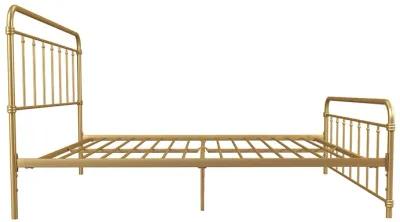 Wallace Spindle Metal Bed with Elegant Curves and Slats