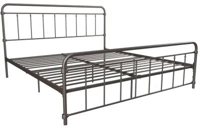 Wallace Spindle Metal Bed with Elegant Curves and Slats