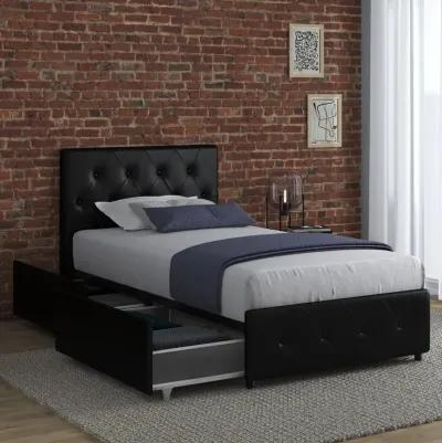 Dakota Upholstered Bed with Left Or Right Storage Drawers