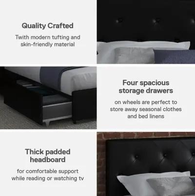 Dakota Upholstered Bed with Left Or Right Storage Drawers