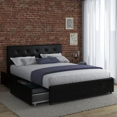 Dakota Upholstered Bed with Left Or Right Storage Drawers