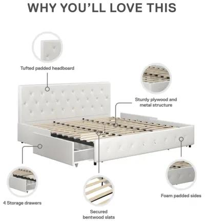 Dakota Upholstered Bed with Left Or Right Storage Drawers