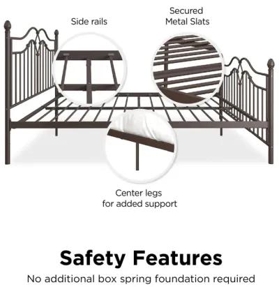 Tokyo Metal Bed with Headboard, Footboard and Metal Slats