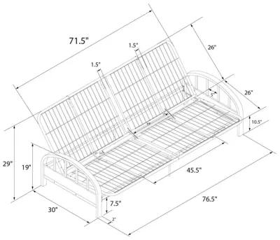 Ailee Metal Full Size Futon Frame with Multiple Reclining Positions